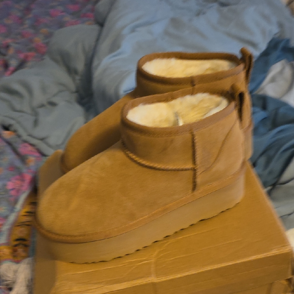 UGG Brown Shearling Ankle Booties